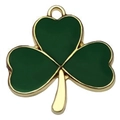 Pendentif trèfle doré avec émail vert pour création de bijoux DIY et porte-clés - Grand Trèfle (22382) Pendentif Uniquement (Sans Chaîne)