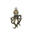 Vintage bronze octopus pendant charm with hollow eyes for DIY jewelry making - Antique Bronze Octopus