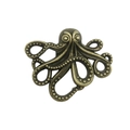 Antique bronze octopus pendant charm with detailed suckers for DIY jewelry making - Antique Bronze Medium Octopus