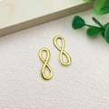 DIY jewelry making accessories set featuring golden infinity symbol charms in polished finish - Infinity Symbol Link (4332)