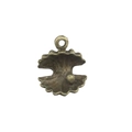 Vintage bronze shell pendant with a central pearl accent for DIY jewelry making - Antique Bronze Shell