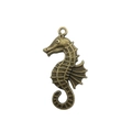 Vintage bronze sea horse charm pendant with intricate textures for DIY jewelry - Antique Bronze Seahorse