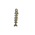 Antique bronze fish bone alloy pendant with hanging loop for DIY jewelry making - Antique Bronze Fish Bone