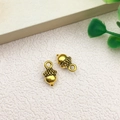 Golden acorn pendants for DIY jewelry making with textured caps and polished finish - Pine Cone Shape (9160)