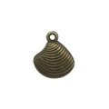 Retro bronze shell pendant with radial texture for DIY jewelry and necklaces - Antique Bronze Small Shell