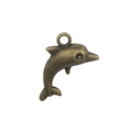 Antique bronze dolphin charm with vintage alloy finish for DIY jewelry necklaces - Antique Bronze Dolphin