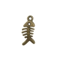 Vintage bronze fish bone pendant DIY accessory in antique metal alloy finish - Antique Bronze Small Fish Bone