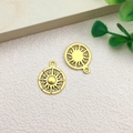 DIY golden sun pendant in alloy metal for custom jewelry making and butterfly sets - Round Golden Sun (10217)