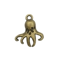 Vintage bronze octopus charm pendant for DIY jewelry making with retro finish - Antique Bronze Small Octopus Style B