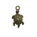 Vintage bronze sea turtle charm pendant with geometric shell pattern for DIY jewelry crafts - Antique Bronze Sea Turtle Style B