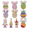 Easter cartoon bunny egg alloy enamel pendants set for DIY jewelry and keychains - Mixed 10pcs Easter Egg Enamel Set