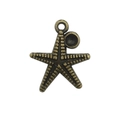 Vintage bronze starfish pendant with DIY bezel setting for handmade jewelry making - Antique Bronze Bezel Starfish