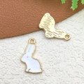 DIY gold alloy white enamel rabbit charms for jewelry making necklaces and bracelets - White Bunny (9945)
