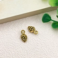 Pair of vintage gold pine cone charms for DIY necklace or earring jewelry making - Pine Cone Shape (10235)