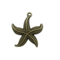 Vintage bronze starfish pendant with embossed dot texture for DIY jewelry making - Antique Bronze Starfish Style E