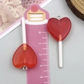 Pendentif sucette coeur en résine rouge avec paillettes et anneau pour bijoux DIY - Sucette Cœur Transparent Rouge (24550)