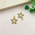 DIY golden star metal pendants with beaded edges and hollow center for jewelry making - Five-Pointed Star (10238)