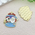 Christmas penguin and Santa metal charm pendant for DIY jewelry making and crafts - Santa and Penguin (17269)