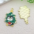 Christmas penguin charm in green tree outfit for DIY jewelry and earrings - Christmas Tree Penguin (17270)