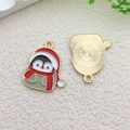 Cartoon penguin alloy charm with Christmas hat and golden finish for DIY jewelry - Christmas Hat Penguin (14174)