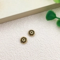 DIY antique gold round spacer beads with concentric textures for jewelry making - UFO Spacer Bead (11075)