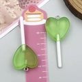 Pendentifs sucette coeur en résine verte avec paillettes et boucles argentées DIY - Sucette Cœur Transparent Vert (24554)