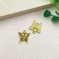 Antique gold butterfly charm pendants with textured details for DIY jewelry making - Butterfly Shape (11097)