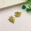 Antique gold owl charms set with intricate feather details and round hanging loops for DIY crafts - Owl Style (11100)