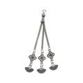 Silver alloy tassel pendant connector with hollow flower and fan charms for DIY jewelry - Hollow Petal Fan Style (18840) / 94x35mm