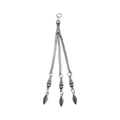 Antique silver tassel connector with three leaf pendants for DIY jewelry making - Leaf Style (18841) / 93x16mm