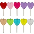 Lot de 10 pendentifs sucettes en forme de cœur en résine avec paillettes et boucles - Mélange 9 Styles Sucettes Cœur En Résine