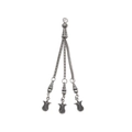 Tibetan silver triple chain tassel charm with vintage tulip pendants for DIY jewelry - Tulip Style (18843) / 98x21mm