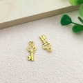Set of two vintage hollow golden key pendants for DIY jewelry and accessories - Key Shape (11368)
