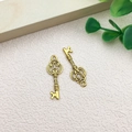 Vintage style alloy key pendants in antique gold finish for DIY jewelry making - Key Shape (11370)
