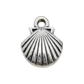 Silver vintage shell-shaped alloy charm for DIY necklaces and bracelets - Ocean Shell 11x14mm (11303)