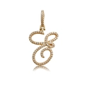 Hip hop style gold S-letter pendant featuring micro-paved sparkling crystals for necklaces - Letter E (16077)