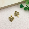 Antique gold heart-shaped hollow charms with scrollwork for DIY jewelry making - Hollow Heart Style (10255)