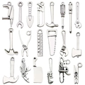 Lot de 18 pendentifs outils miniatures en alliage argenté pour la création de bijoux DIY - Ensemble d'Outils 20 Styles Mixtes (sn899)
