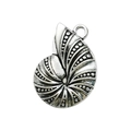 Vintage silver alloy spiral nautilus shell charm for DIY necklace and jewelry making - Ocean Conch 16x22mm (16309)