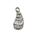 Silver alloy seashell charm with layered texture and top loop for DIY jewelry making - Conch Shell 6x15mm (17311)