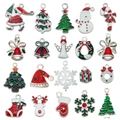 Set de 20 breloques de Noël en émail avec Père Noël et renne pour création de bijoux DIY