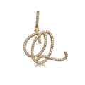 Iced out gold letter Q hip hop pendant with sparkling crystals and a matching bail - Letter Q (16089)