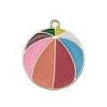 Colorful oil-drip beach ball alloy charm pendant for DIY keychain and jewelry making - Basketball Style