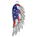 American flag enamel wing charm in blue, red and white for DIY jewelry making - USA Flag Right Wing Style (19081)