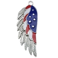 American flag wing pendant in red white and blue enamel for DIY jewelry making - USA Flag Left Wing Style (19082)