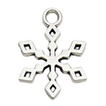 Pendentif flocon de neige en alliage avec anneau pour création de bijoux de Noël - 14x19mm / Flocon d'Argent (13882)