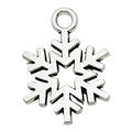 Pendentif flocon de neige en alliage argenté pour la création de bijoux de Noël - 14x18mm / Flocon d'Argent (13884)