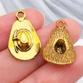 Golden alloy avocado charms with cowboy hat design for DIY handmade jewelry - Western Cowboy Hat (19250)