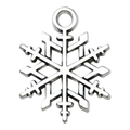 Pendentif flocon de neige en alliage argenté avec anneau pour création de bijoux - 19x15mm / Flocon d'Argent (19052)