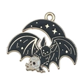 Gothic Fledermaus und Mond Anhänger aus Legierung für Halloween Ohrringe Schmuck - Mond Totenkopf Fledermaus Stil (19353)